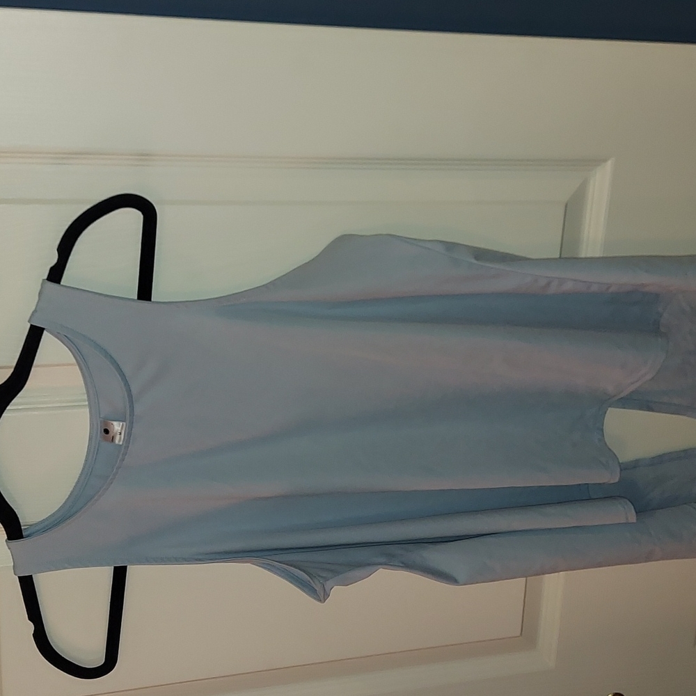 Yogalicious‎ Blue Overlapped Back Sleeveless Top Medium